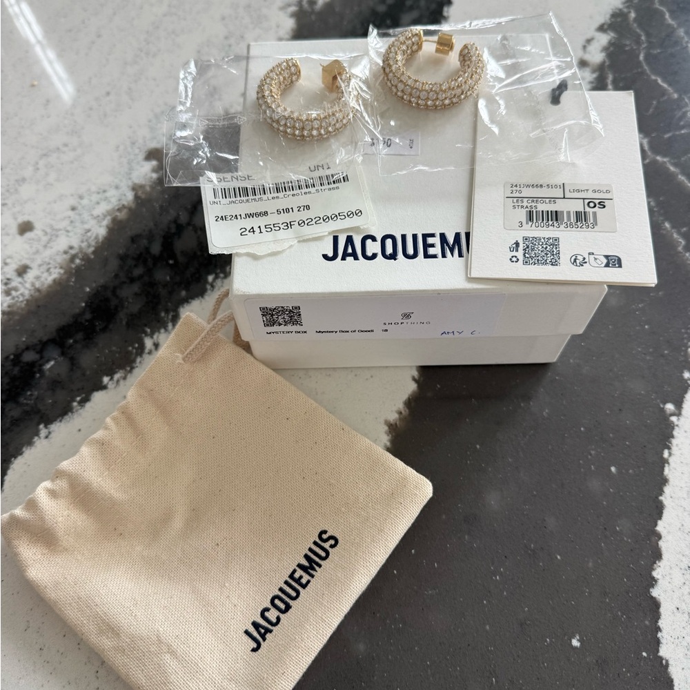 Uniqlo Gold and Silver Crystal Hoop Earrings